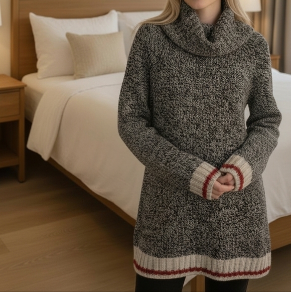 M • Roots • Salt & Prepper Cabin Classic Knit Cowl Neck Sweater Dress - Picture 8 of 8